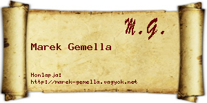Marek Gemella névjegykártya